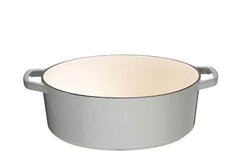Cuisinart Chef's Classic Enameled Cast Iron 5.5-Quart Oval Covered Casserole, Enameled Cool Grey - JOY2ESpree
