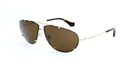 Balenciaga BA0097 Pale Gold Metal/Dark Havana Temple Tip/Roviex Lenses One Size