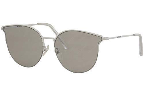 Balenciaga BB0021SK Sunglasses 006 White/Grey Mirror Lens 61 mm