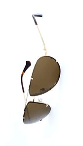Balenciaga BA0097 Pale Gold Metal/Dark Havana Temple Tip/Roviex Lenses One Size