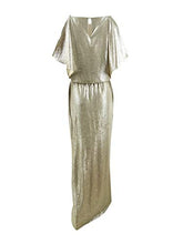 
                        
                          Cargar imagen en el visor de la galería, LAUREN RALPH LAUREN Womens Zelder Metallic Blouson Evening Dress Silver 4
                        
                      