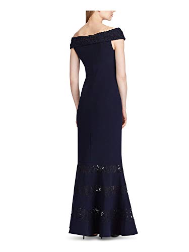 LAUREN RALPH LAUREN Womens Claudinah Off-The-Shoulder Lace Inset Evening Dress