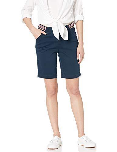 Jag Jeans Women's Petite Gracie Pull on Convertible Short W/Sport Stripe