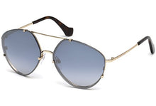 
                        
                          Cargar imagen en el visor de la galería, Balenciaga BA0085 Pale Gold Metal/Dark Havana Temple Tip/Gradient Smoke Flash Lens One Size
                        
                      