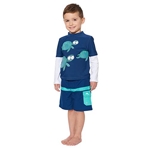 Tommy Bahama Boys' Long Sleeve Rashguard and Trunks Swimsuit Set