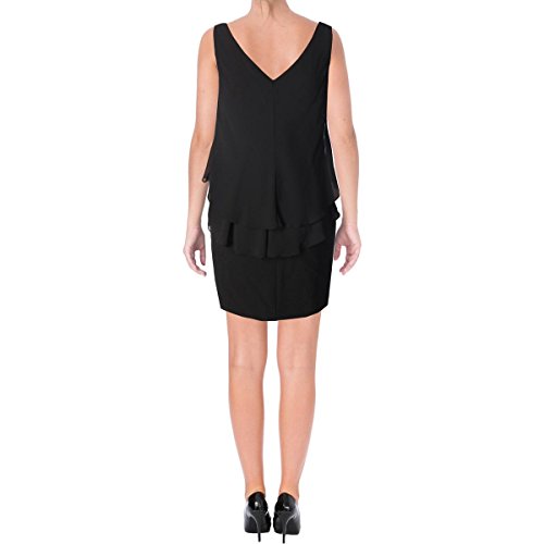 Ralph Lauren Womens Black Sleeveless V Neck Above The Knee Sheath Evening Dress Size 6