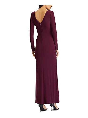 LAUREN RALPH LAUREN Womens Embellished V-Neck Evening Dress