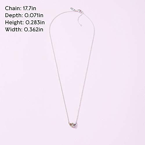 Pandora Jewelry Interlocked Hearts Collier Sterling Silver and 14K Yellow Gold Necklace, 17.7" - JOY2ESpree
