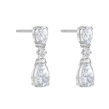 
                        
                          Cargar imagen en el visor de la galería, Swarovski Attract Drop Pierced Earrings with Pear and Circle Cut Clear Crystals on a Rhodium Plated Post with Butterfly Back Closure - JOY2ESpree
                        
                      