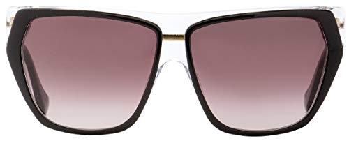 Balenciaga BA105 05T Womens Black/Clear/Gold 58 mm Sunglasses