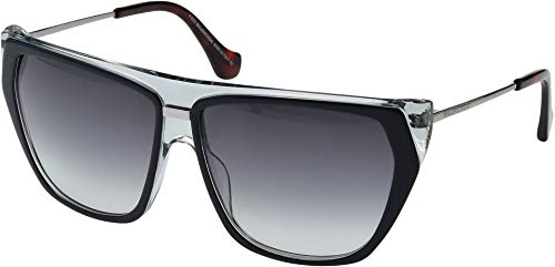 Balenciaga BA0105 Blue On Crystal/Red Havana Temple Tips/Light Ruthenium/Gradient One Size
