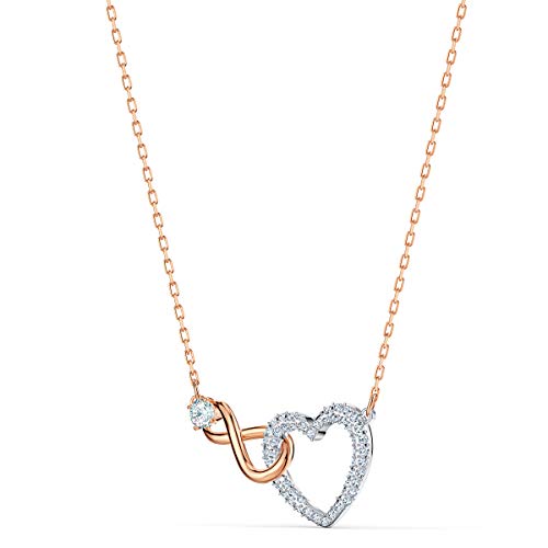 SWAROVSKI Women's Infinity Heart Jewelry Collections, Rose Gold Tone & Rhodium Finish, Clear Crystals - JOY2ESpree