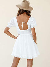 
                        
                          將圖片載入圖庫檢視器 Simplee Women Sexy Deep V-Neck Short Sleeve Striped Print Mini A Line Dress
                        
                      