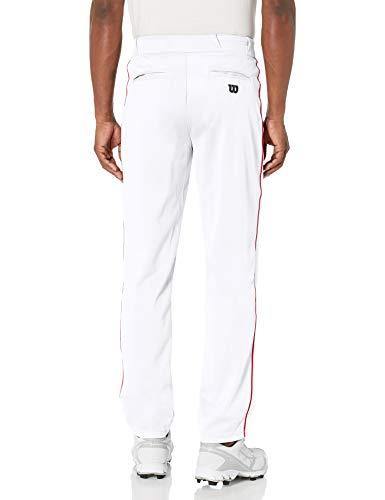 Wilson Men's Classic Relaxed Fit Piped Baseball Pant, White/Navy, Small - JOY2ESpree