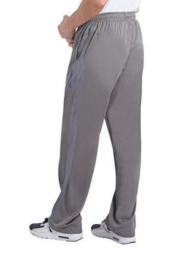 Duuluup Mens Jogger Sweatpants with Pockets Open Bottom Elastic Waist Workout Pants for Training Track Running - JOY2ESpree