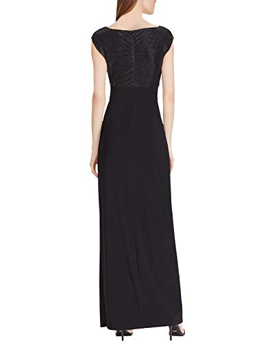 LAUREN RALPH LAUREN Visal Women's Mixed Media Metallic Gown Black Size 4