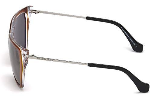 Balenciaga BA105 56N Womens Havana/Clear/Ruthenium 58 mm Sunglasses