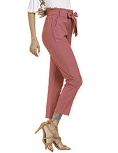 
                        
                          Load image into Gallery viewer, Freeprance Women's Pants Casual Trouser Paper Bag Pants Elastic Waist Slim Pockets
                        
                      