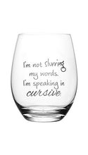 
                        
                          將圖片載入圖庫檢視器 Lushy Wino – I'm Not Slurring My Words. I'm Speaking in Cursive. Cute, Novelty, Etched Stemless 18-Ounce Wine Glass with Funny Sayings in Gift Box
                        
                      