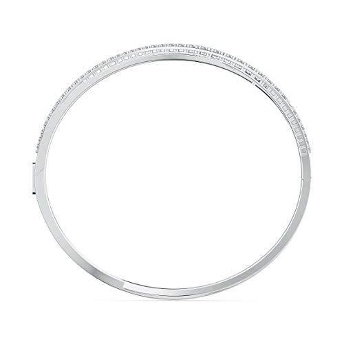 SWAROVSKI Women's Twist Rows Bracelet Collection, Rhodium Finish, Clear Crystals - JOY2ESpree