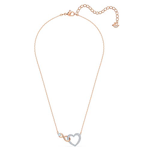 SWAROVSKI Women's Infinity Heart Jewelry Collections, Rose Gold Tone & Rhodium Finish, Clear Crystals - JOY2ESpree