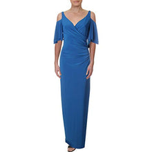 
                        
                          Muat gambar ke penampil Galeri, LAUREN RALPH LAUREN Womens Patlee Cold Shoulder Full Length Evening Dress Blue 8
                        
                      