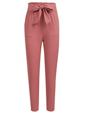 
                        
                          Load image into Gallery viewer, Freeprance Women's Pants Casual Trouser Paper Bag Pants Elastic Waist Slim Pockets
                        
                      