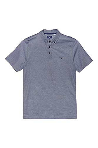 GANT Men's Oxford Pique Short Sleeve Rugger Polo (222181), Medium, Persian Blue - JOY2ESpree
