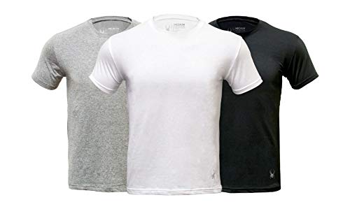 Spyder Crew Neck Mens Undershirts/Ultra Soft 95% Cotton Stretch T-Shirt
