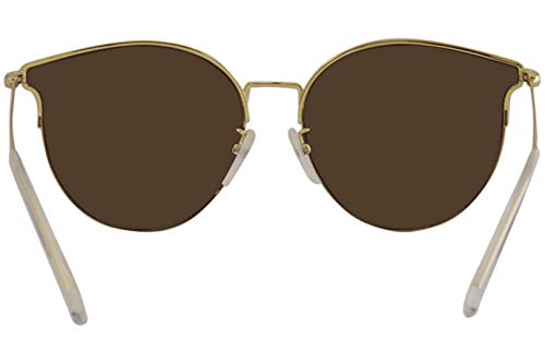 Balenciaga BB0021SK Sunglasses 005 Gold/Brown Mirror Lens 61 mm