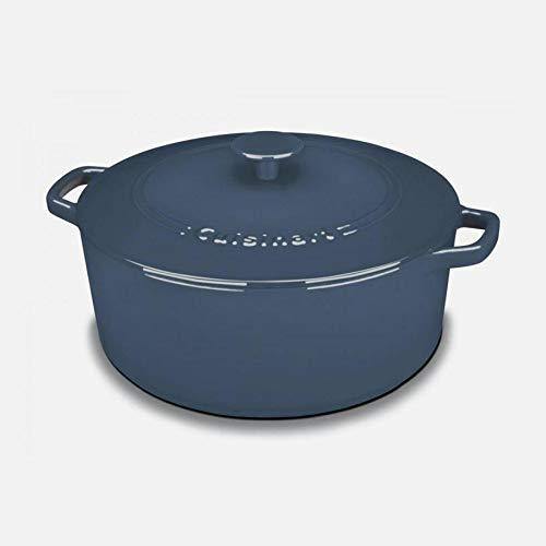 Cuisinart 7 Qt Round Casserole, Covered, Enameled Provencial Blue - JOY2ESpree