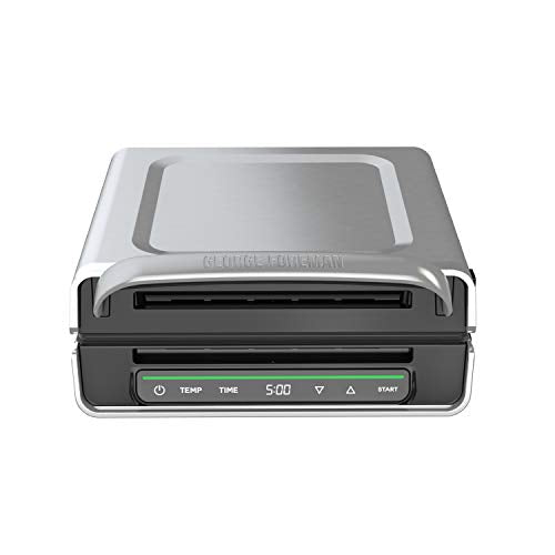 George Foreman Family Size (4-6 Servings), GRD6090B Smokeless-Digital Smart Select, Stainless Steel - JOY2ESpree