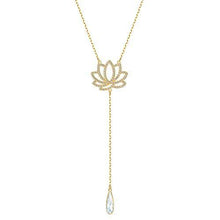 
                        
                          Load image into Gallery viewer, SWAROVSKI Women's Symbolic Lotus Necklace, White, Gold-tone plated - JOY2ESpree
                        
                      