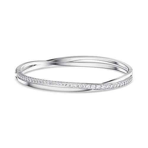 SWAROVSKI Women's Twist Rows Bracelet Collection, Rhodium Finish, Clear Crystals - JOY2ESpree