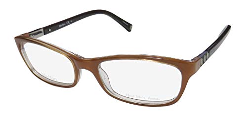 Max Mara 1181 Womens/Ladies Designer Full-rim Crystals Spring Hinges Brand Premium Segment Eyeglasses/Glasses (51-17-135, Honey Brown)