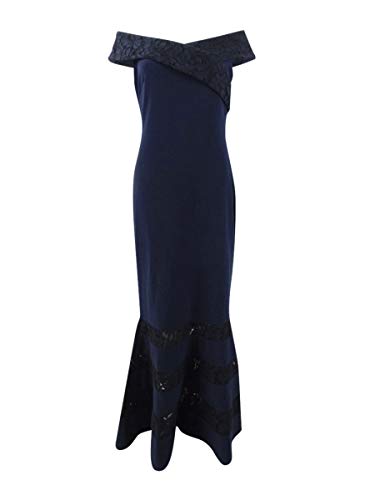 LAUREN RALPH LAUREN Womens Claudinah Off-The-Shoulder Evening Dress Navy 4
