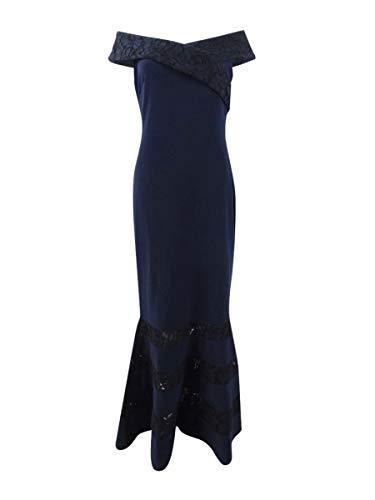 LAUREN RALPH LAUREN Womens Claudinah Off-The-Shoulder Lace Inset Evening Dress - JOY2ESpree