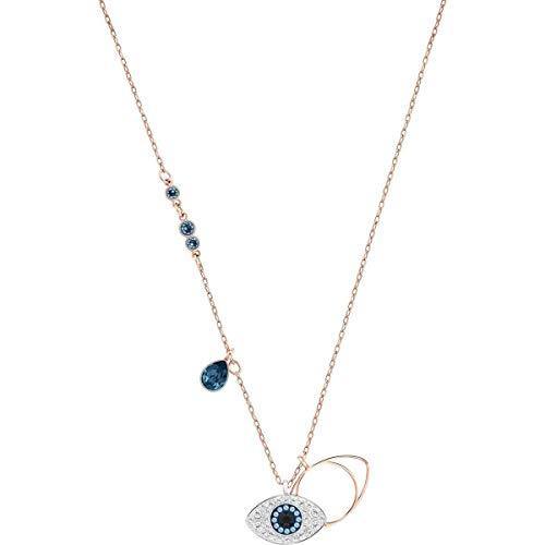 SWAROVSKI Crystal Duo Evil Eye Rose Gold-Plated Necklace - JOY2ESpree