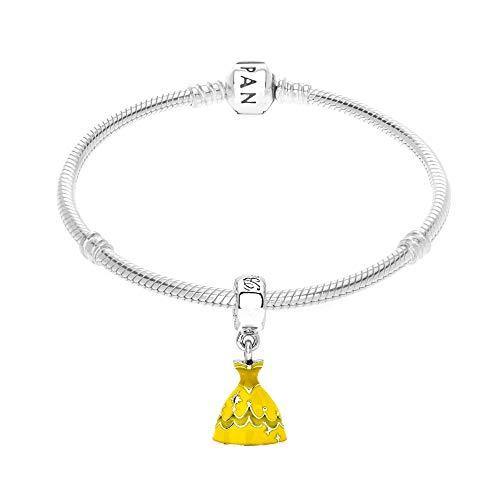 Pandora Disney Belle's Dress with Yellow Enamel Dangle Charm 791576enmx - JOY2ESpree