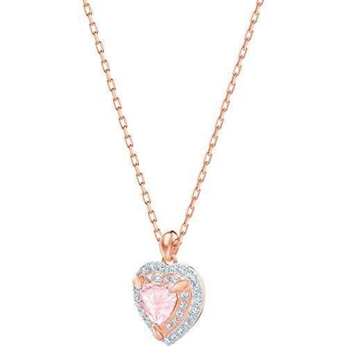 SWAROVSKI Crystal Pink Heart Two-Tone Pendant Necklace - JOY2ESpree