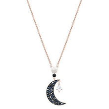 
                        
                          Load image into Gallery viewer, Swarovski Symbolic Collection Women's Moon Pendant Necklace, with Multi-Colored Crystals on a Rose-Gold Tone Plated Chain - JOY2ESpree
                        
                      