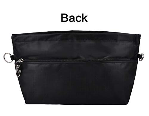 Vercord Purse Organizer Insert Bag Tote Handbags Pocketbook Inserts Organizers Zipper 11 Pockets Black Medium