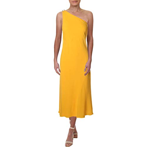 LAUREN RALPH LAUREN Womens Dunbar One Shoulder Evening Dress Yellow 10