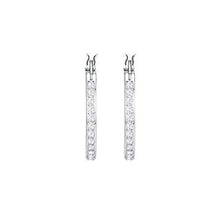
                        
                          गैलरी व्यूवर में इमेज लोड करें, Swarovski Sommerset Women's Hoop Pierced Earrings with Clear Crystal Pavé in a Rhodium Plated Setting - JOY2ESpree
                        
                      