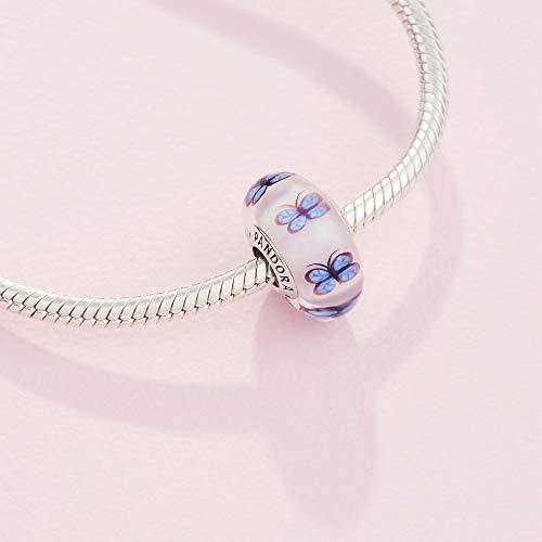 Pandora Jewelry Butterfly Pink Murano Glass Sterling Silver Charm - JOY2ESpree