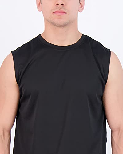 Real Essentials 5 Pack: Men's Mesh Active Athletic Tech Tank Top - Workout & Training Activewear