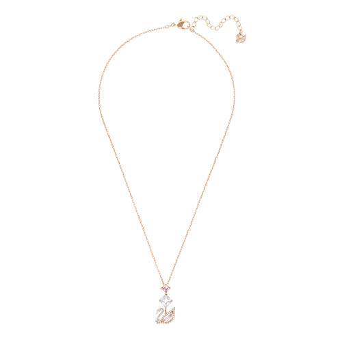 Swarovski Women's Dazzling Swan Necklace, Blue Crystals, Pink Crystals - JOY2ESpree