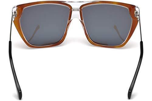 Balenciaga BA105 56N Womens Havana/Clear/Ruthenium 58 mm Sunglasses