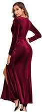 
                        
                          Load image into Gallery viewer, Ababalaya Long Sleeve Wrap Velvet Long Formal Dresses Cocktail Dress
                        
                      