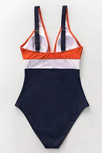 
                        
                          画像をギャラリービューアに読み込む, CUPSHE Women's Orange Navy V Neck Ruching One Piece Swimsuit - JOY2ESpree
                        
                      